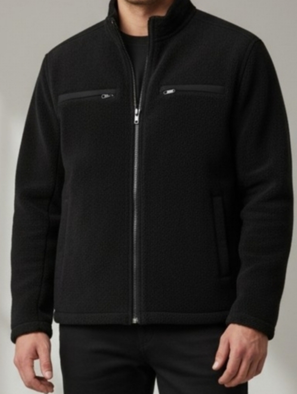 Claiborne Men's Black Faux Suede Jacket LG